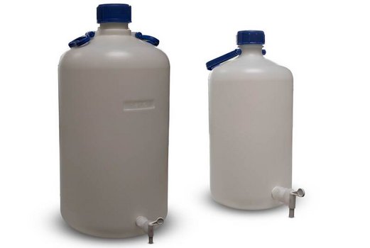 Lagerflaschen, PE-HD, mit Hahn