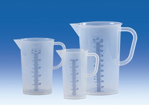 Messbecher, PP, erhabene blaue Skala