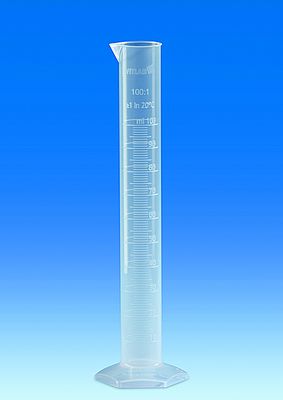 Graduated cylinders, PP, Class B tall shape, with a raised scale - Volume measurement,&nbsp;Graduated cylinders