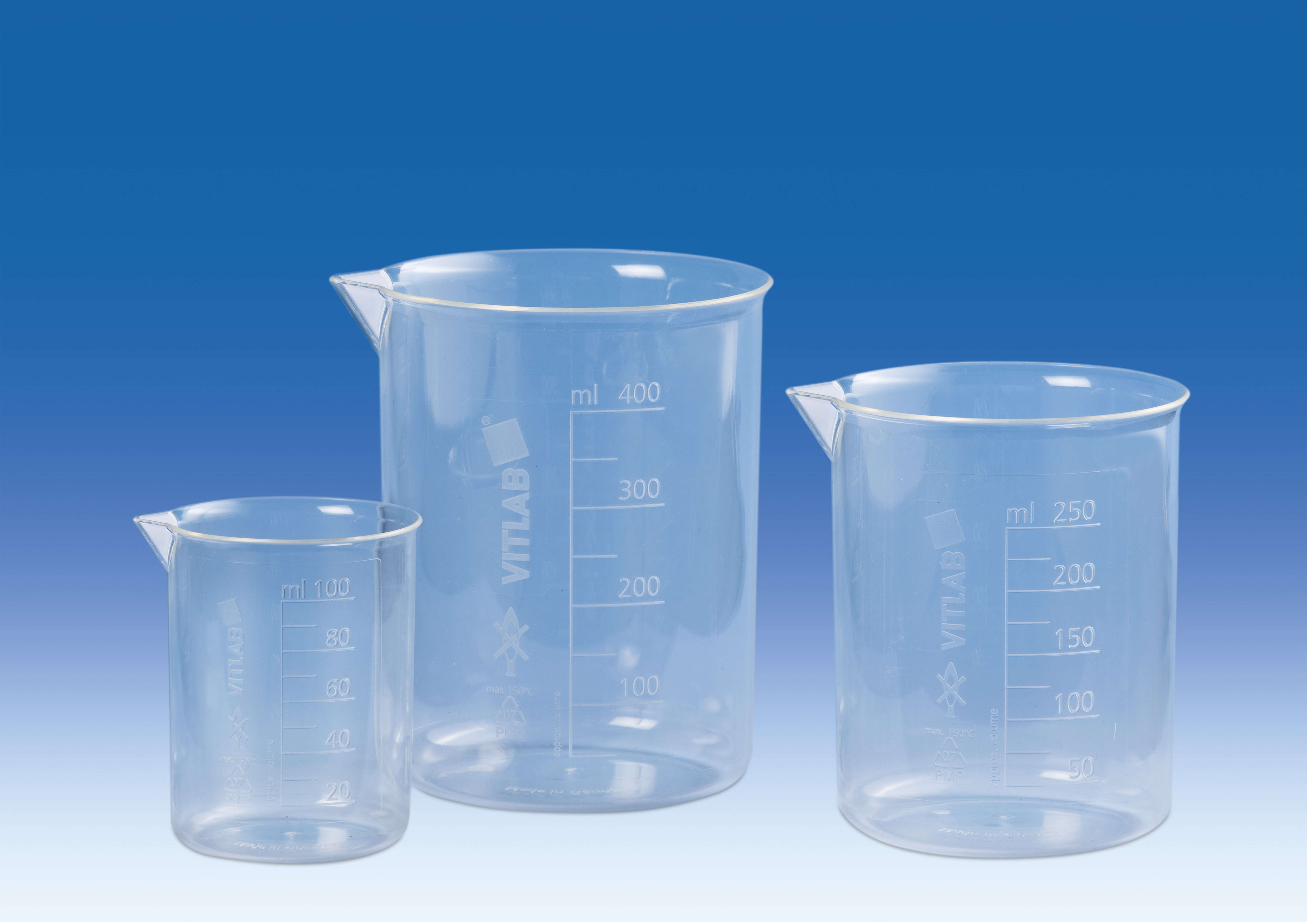 Griffin beakers, PMP, raised scale: VITLAB lab products (EN)